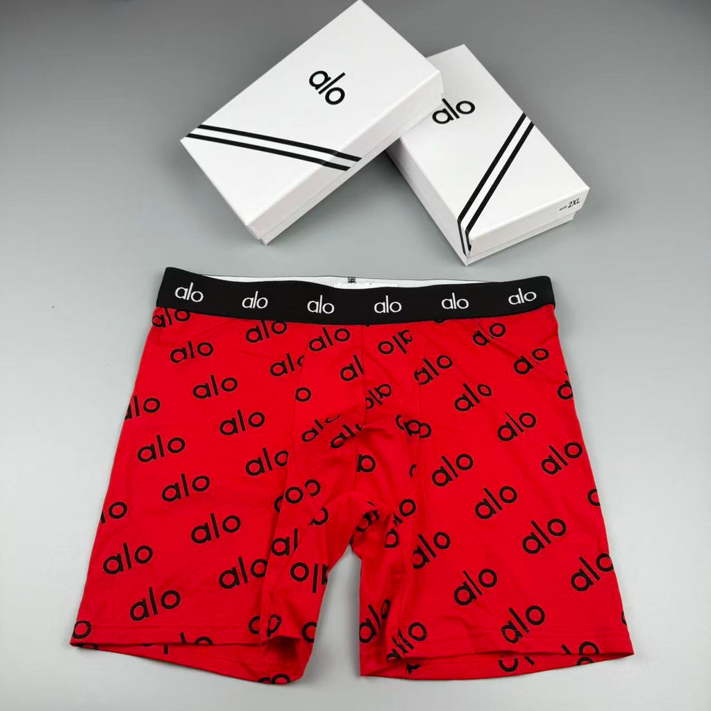 Alo Cotton All-Over Logo Pattern Men's Boxer Briefs - 3-Piece Box