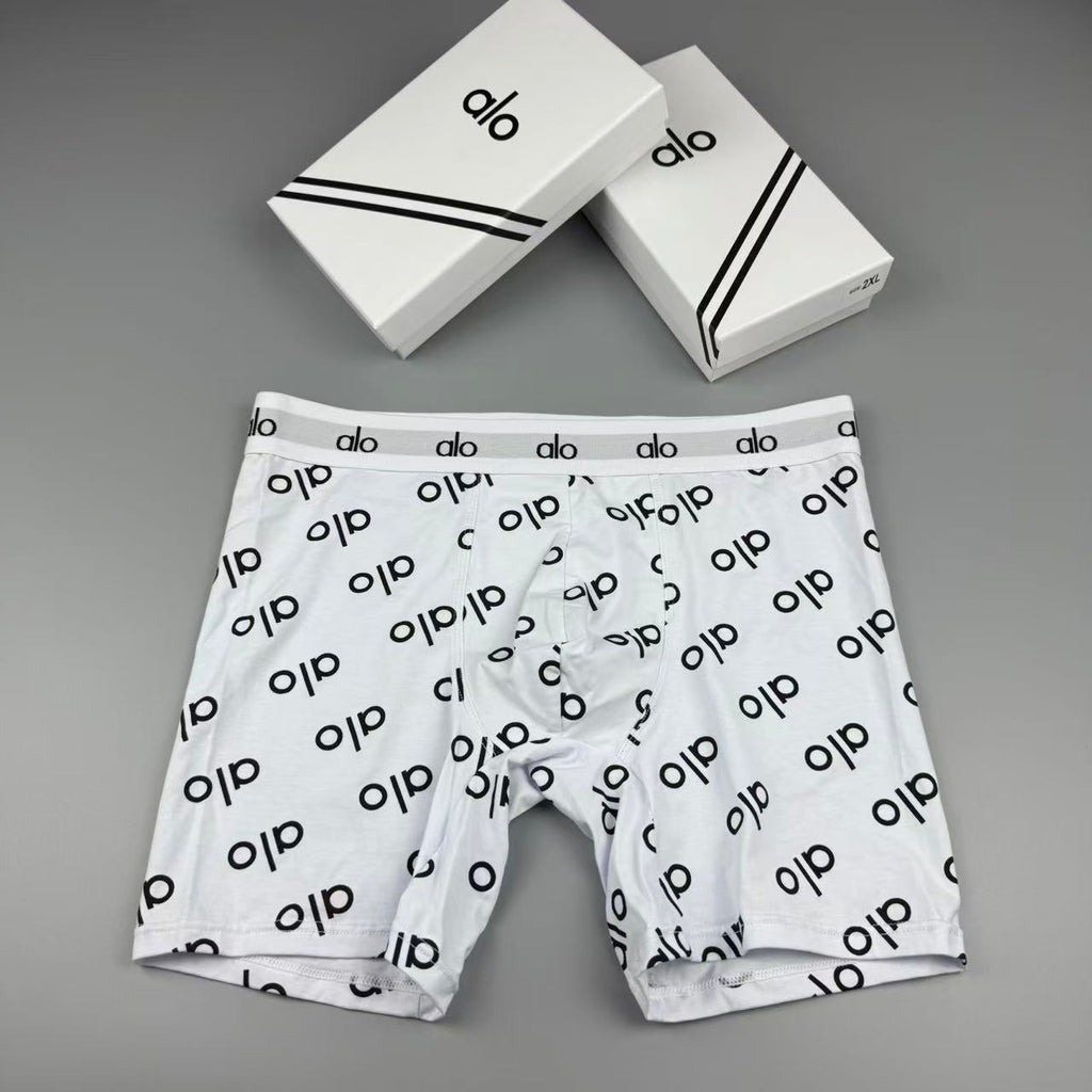 Alo Cotton All-Over Logo Pattern Men's Boxer Briefs - 3-Piece Box