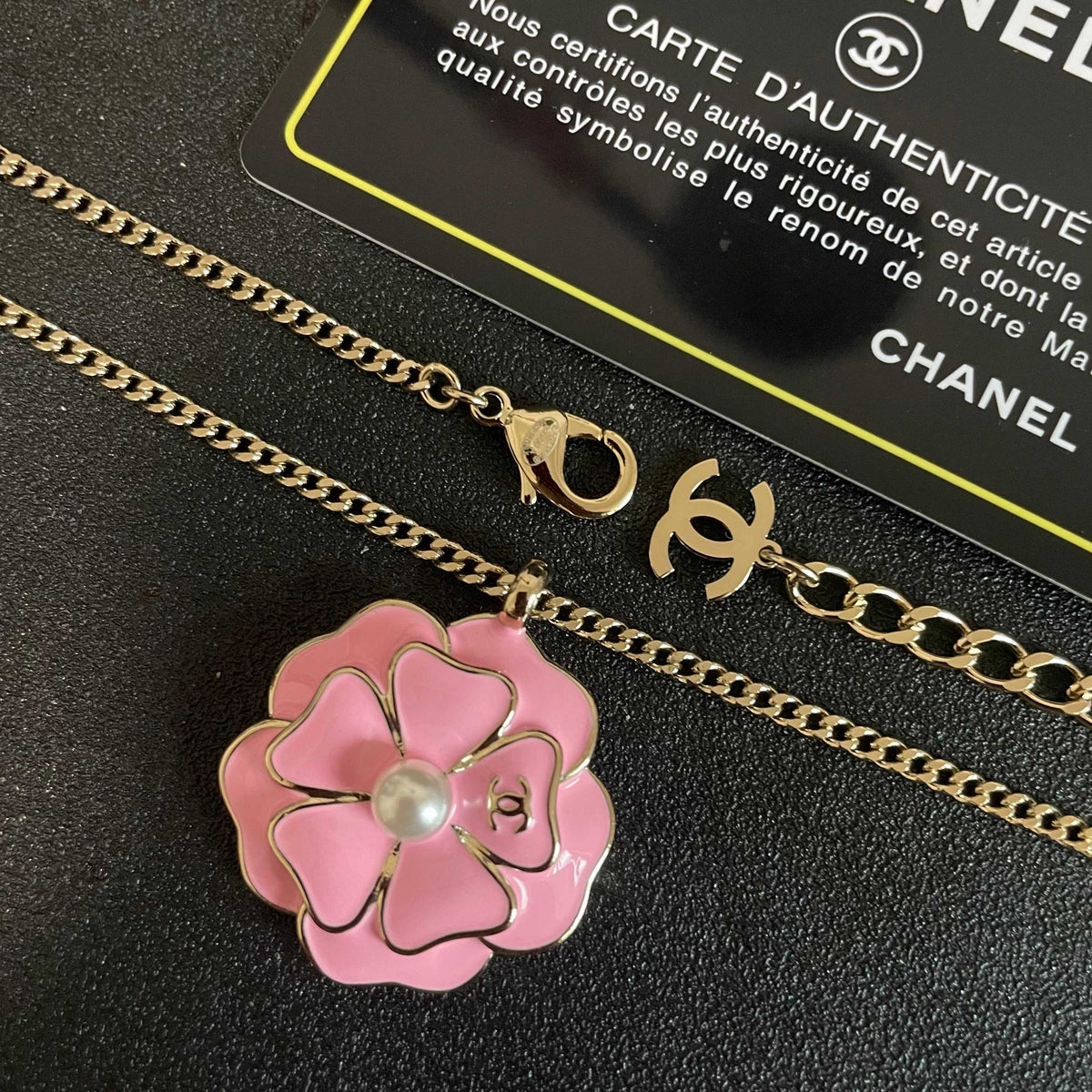 Camellia Pendant Necklace in Polished Metal-Tone – Camellia Detail – Design 003 main product view