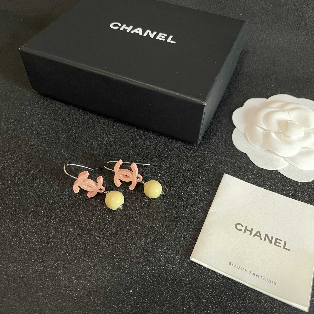 Double-C Emblem Statement Earrings in Polished Metal-Tone – Design 028 close-up detail