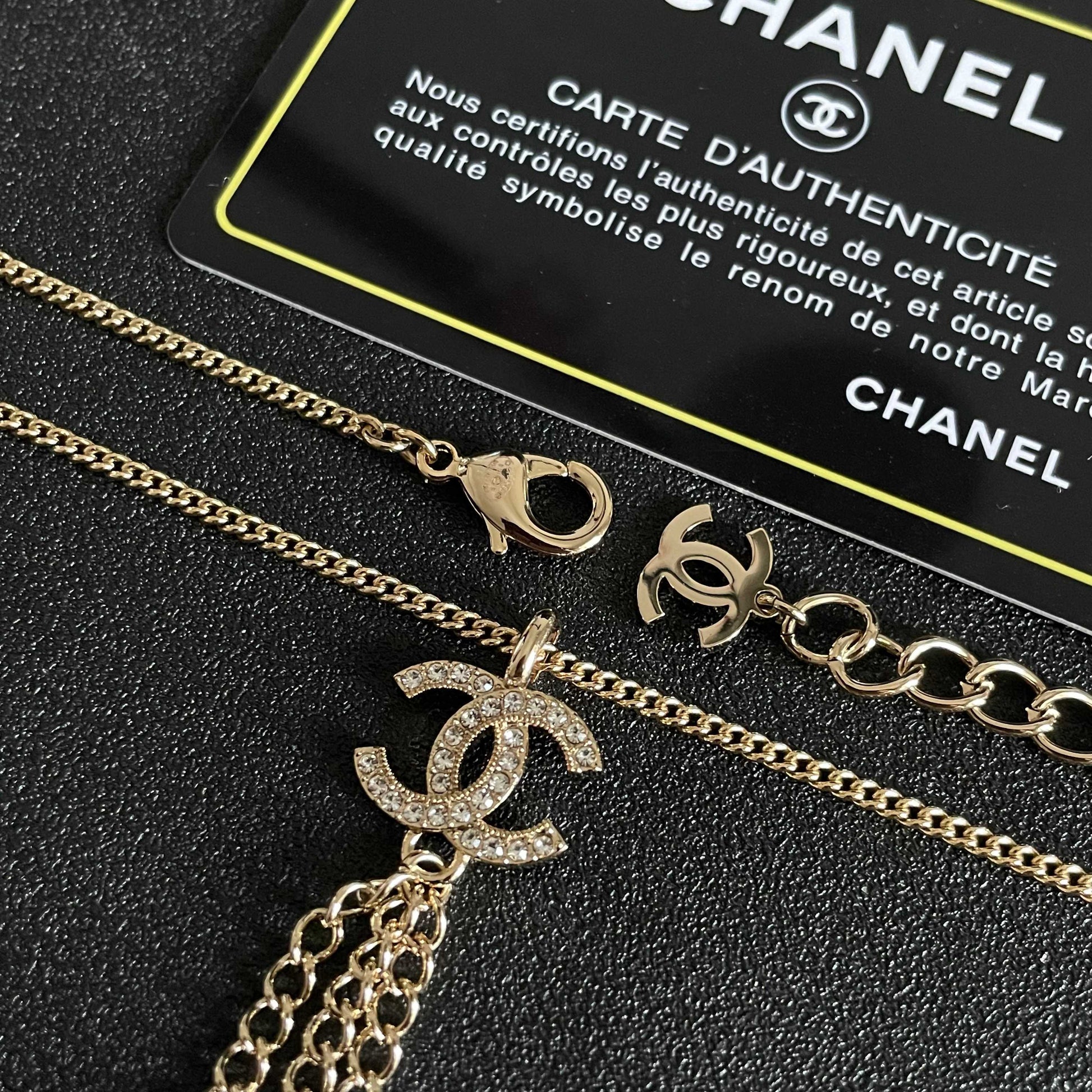 Double-C Emblem Crystal-Accent Pendant Necklace – Design 027 main product view