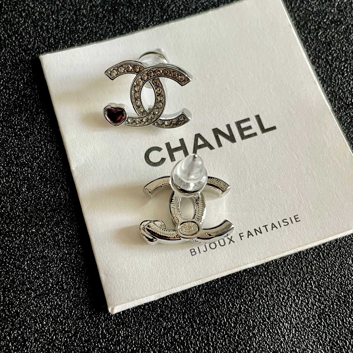 Signature Emblem Stud Earrings in Polished Metal-Tone – Design 054 main product view