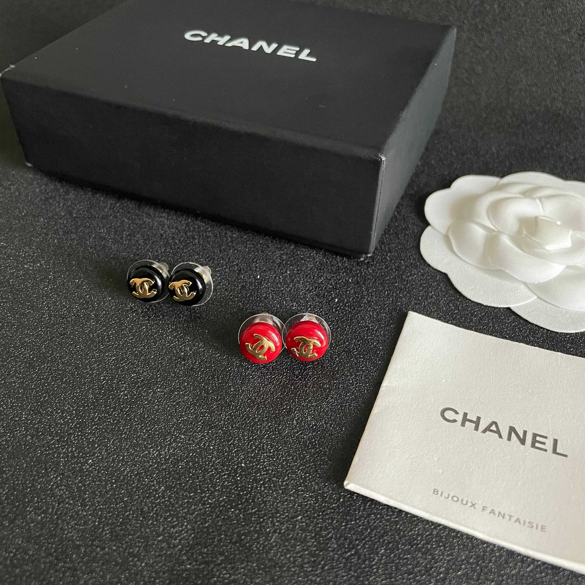 Signature Emblem Stud Earrings in Polished Metal-Tone – Design 049 close-up detail