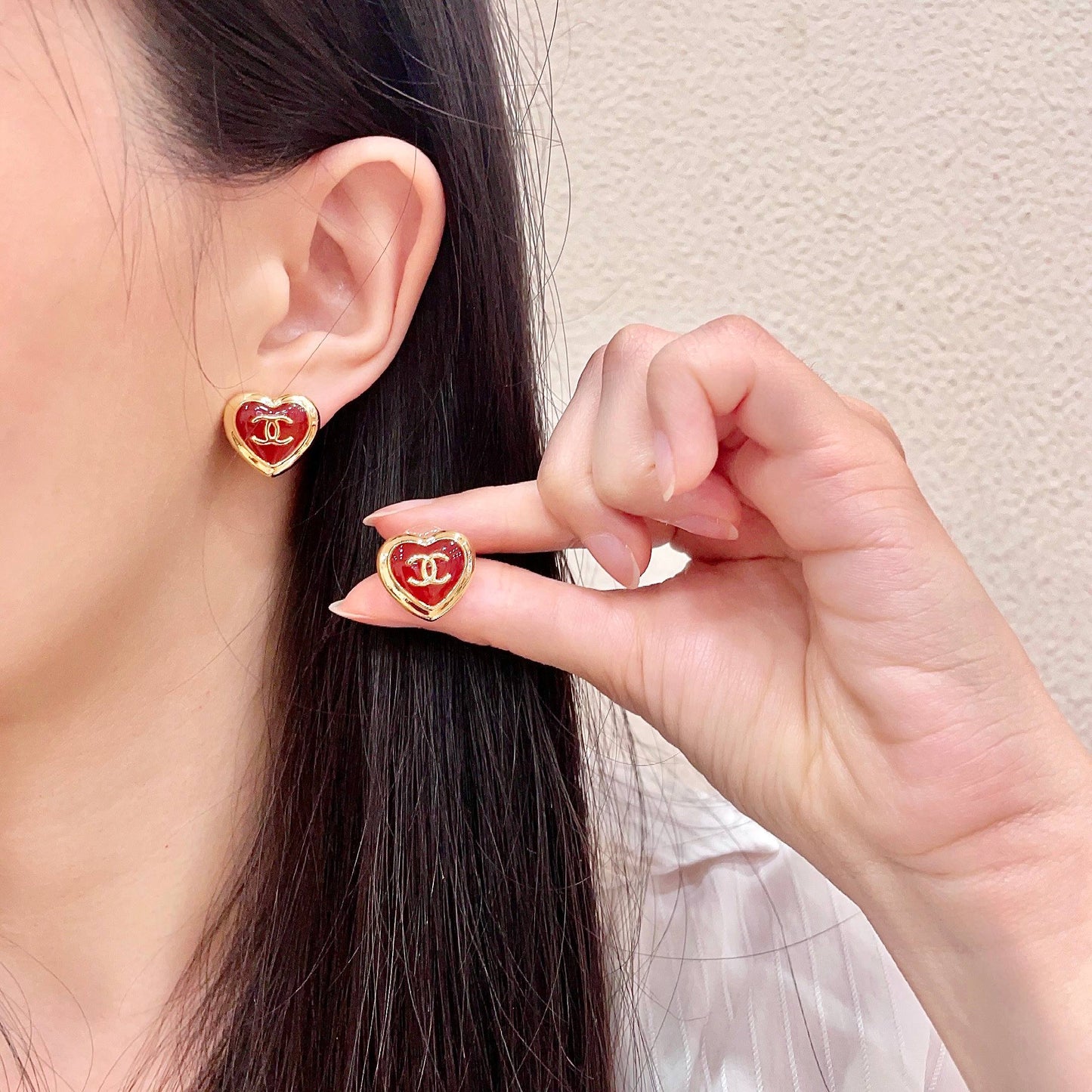 Signature Emblem Stud Earrings in Polished Metal-Tone – Design 036 main product view