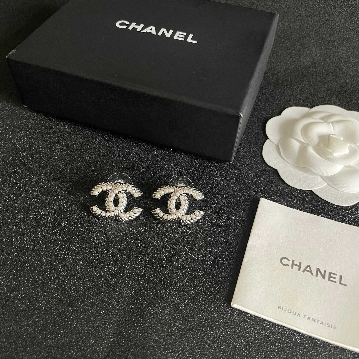 Signature Emblem Stud Earrings in Polished Metal-Tone – Design 034 close-up detail