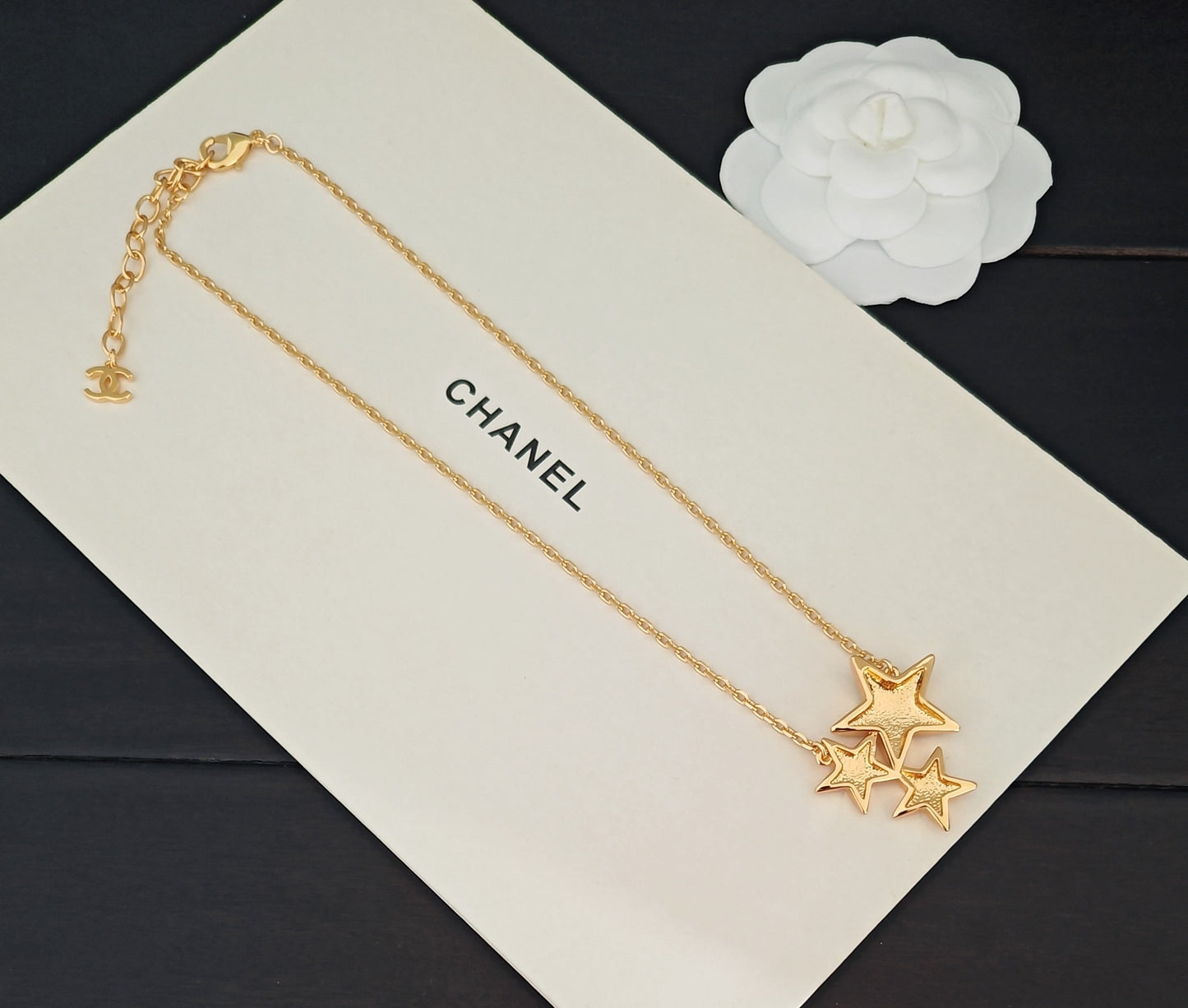 Signature Emblem Pendant Necklace in Gold-Tone – Design 048 front product view