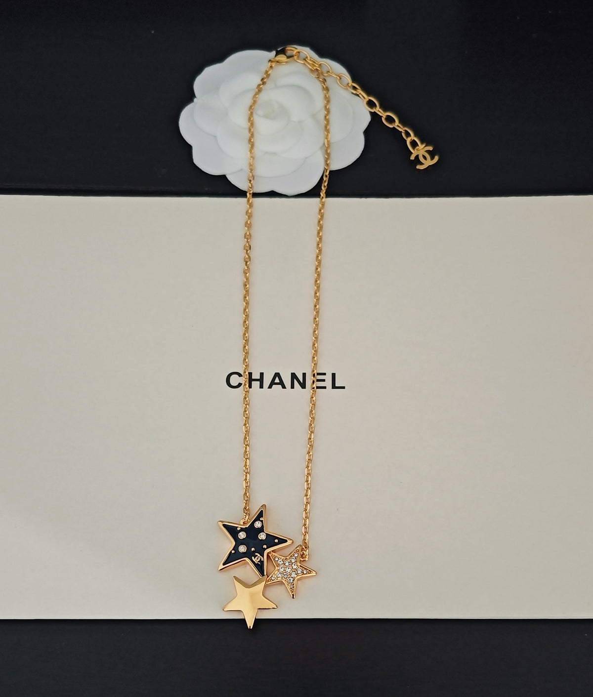 Signature Emblem Pendant Necklace in Gold-Tone – Design 048 detail view
