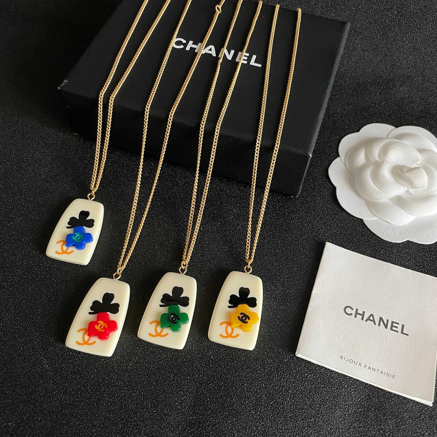 Camellia Pendant Necklace in Polished Metal-Tone – Camellia Detail – Design 018 side detail