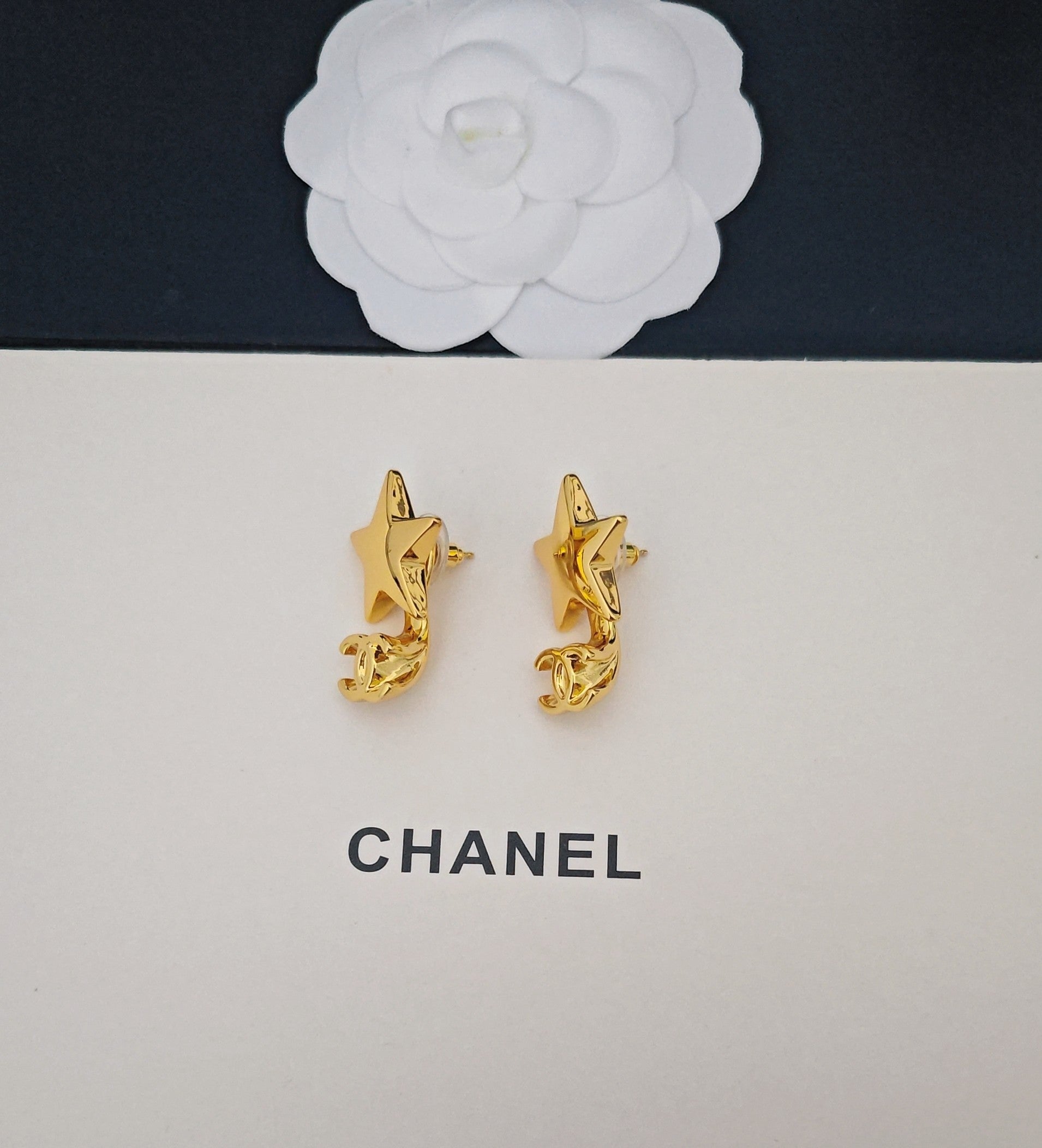 Signature Emblem Statement Earrings in Gold-Tone – Design 002 side detail