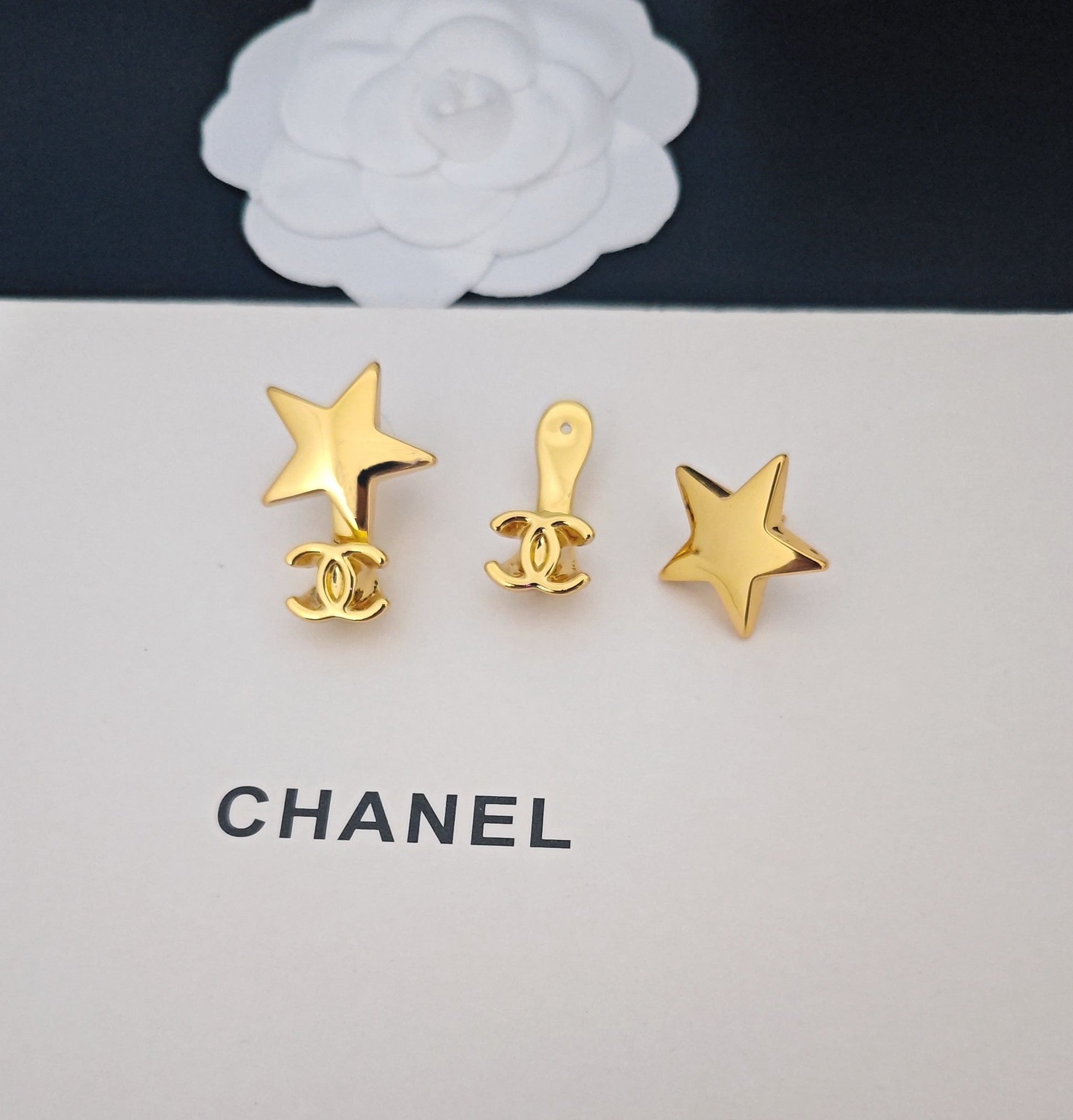 Signature Emblem Statement Earrings in Gold-Tone – Design 002 close-up detail
