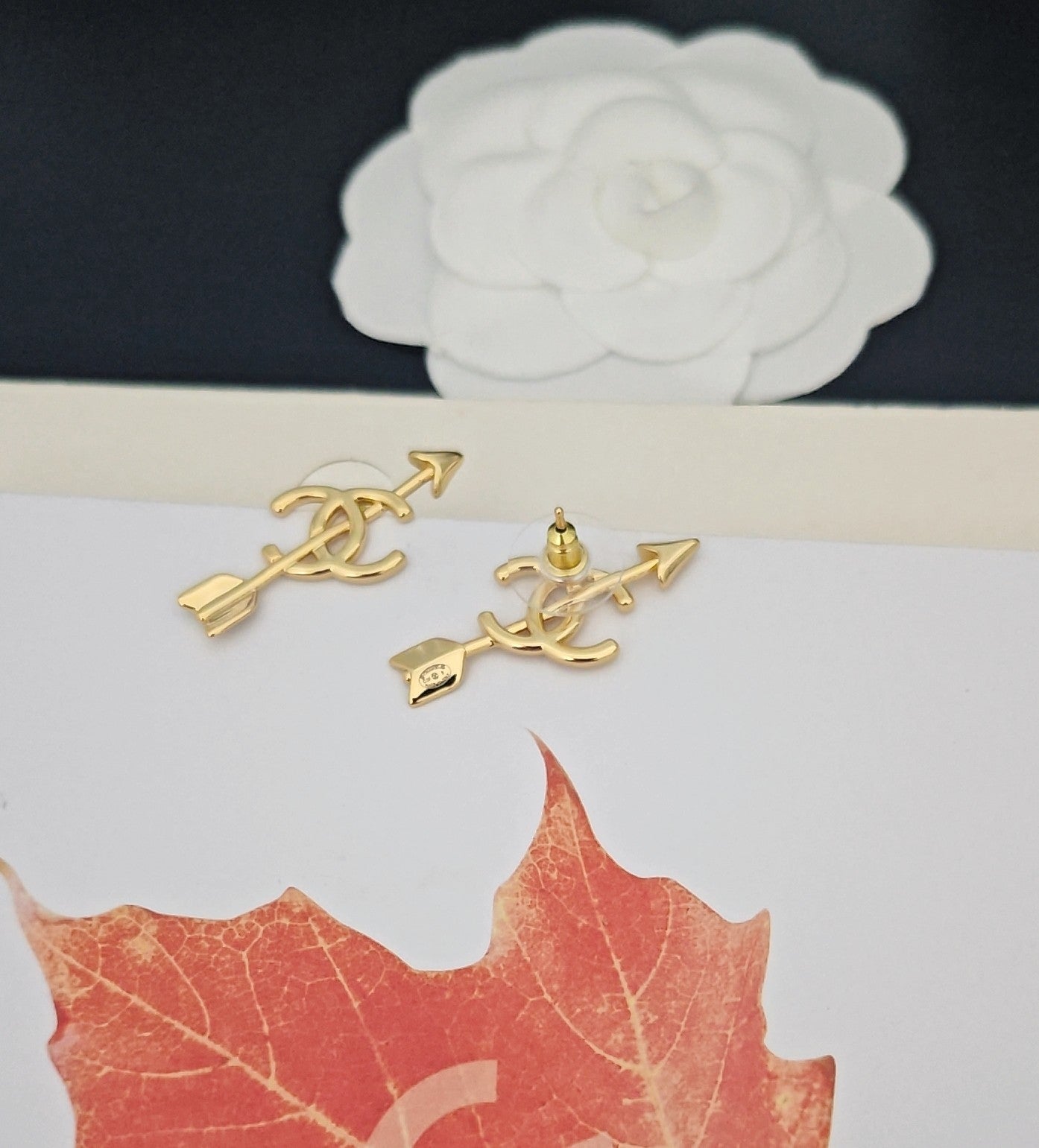 Arrow Stud Earrings in Gold-Tone – Arrow Detail styled product view