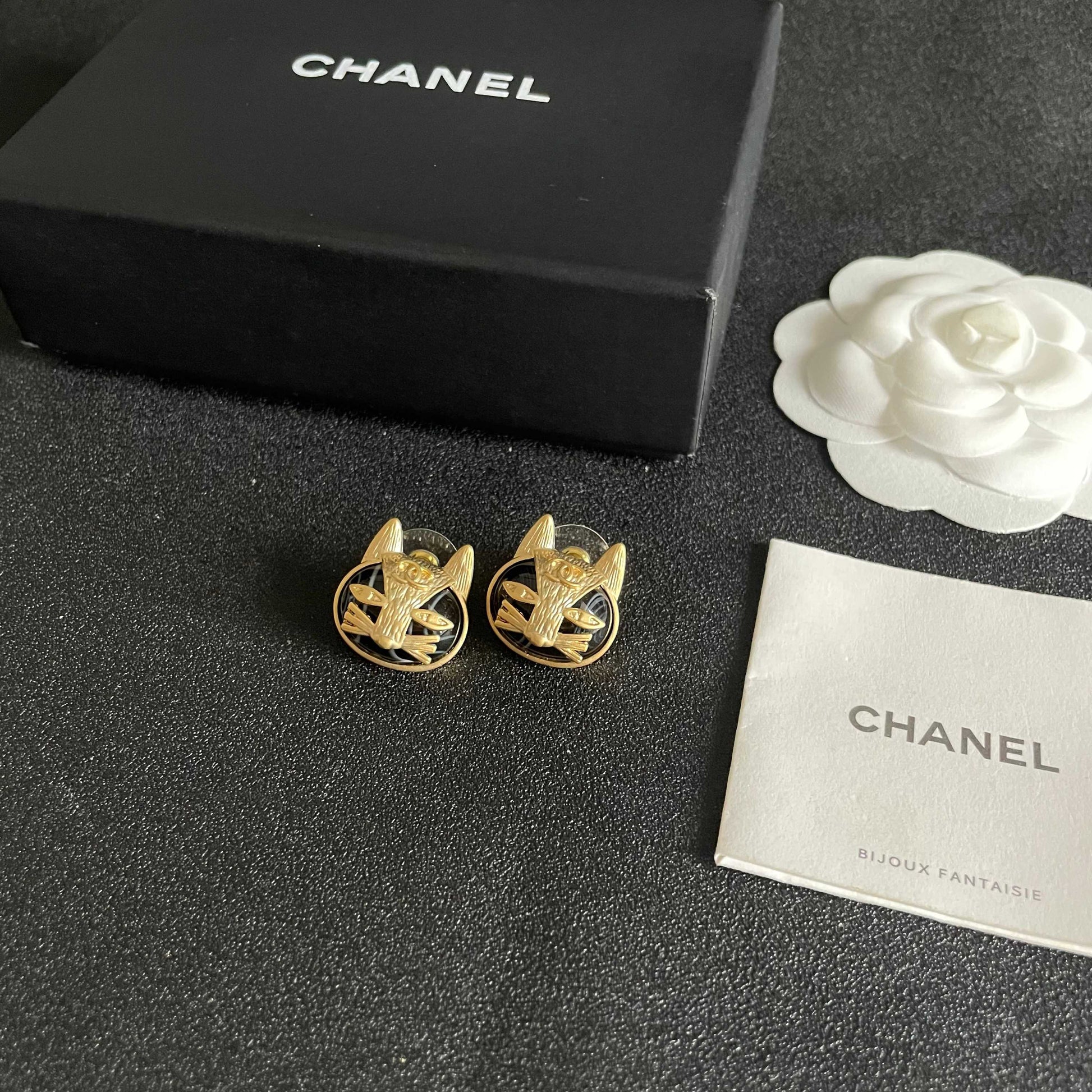Signature Emblem Stud Earrings in Polished Metal-Tone – Design 076 close-up detail