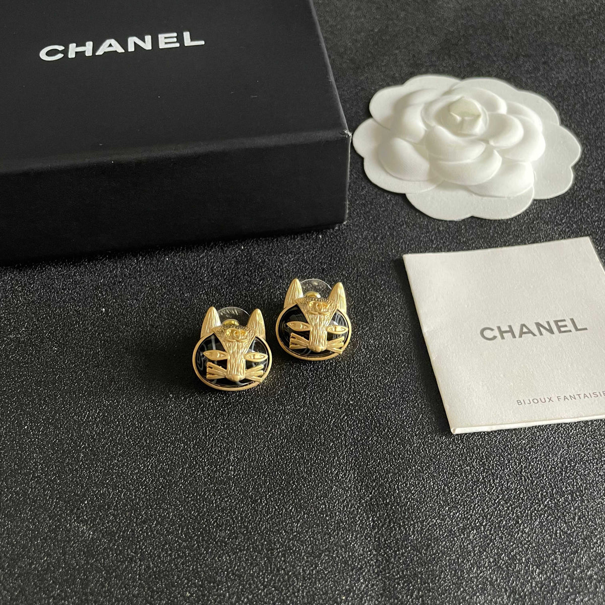 Signature Emblem Stud Earrings in Polished Metal-Tone – Design 076 styled product view