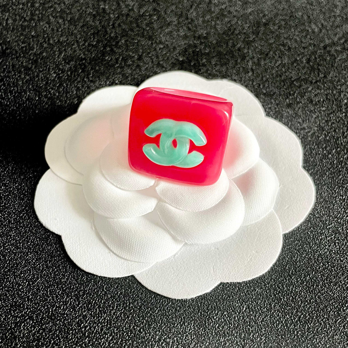 Double-C Emblem Statement Ring in Polished Metal-Tone – Design 003 main product view