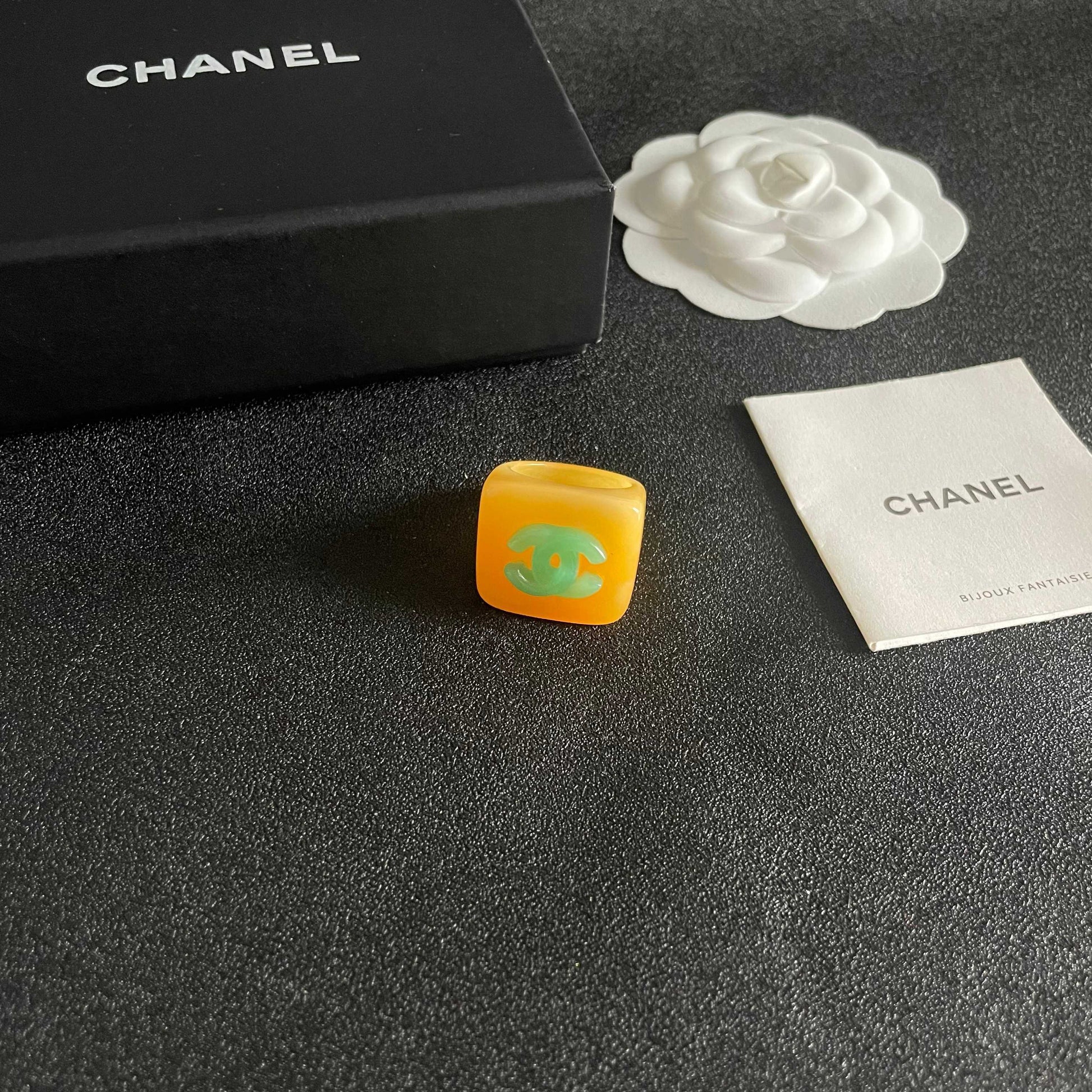 Double-C Emblem Statement Ring in Polished Metal-Tone – Design 001 styled product view