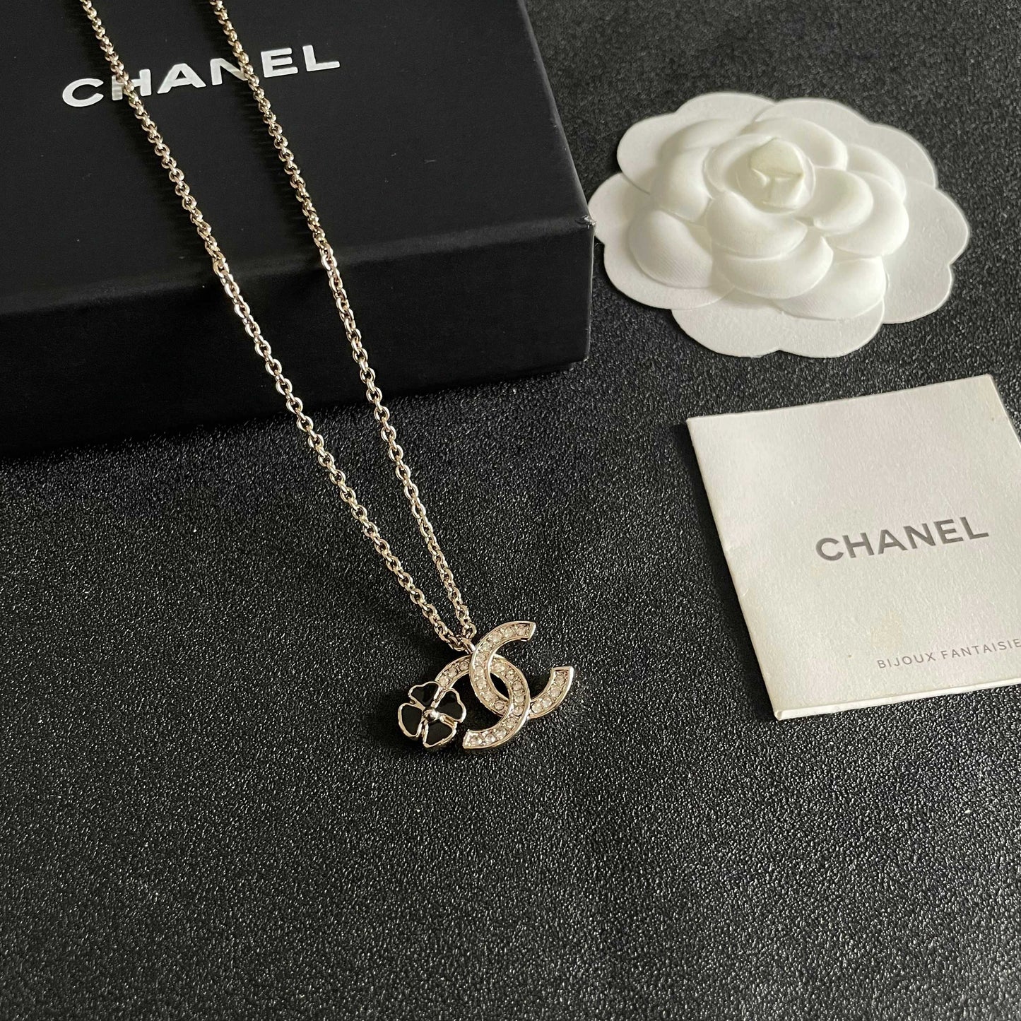 Signature Emblem Pendant Necklace in Polished Metal-Tone – Design 077 styled product view
