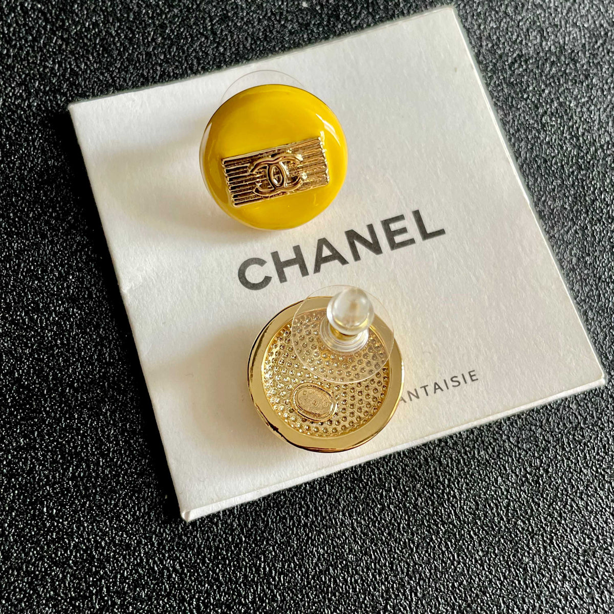 Signature Emblem Stud Earrings in Polished Metal-Tone – Design 071 main product view