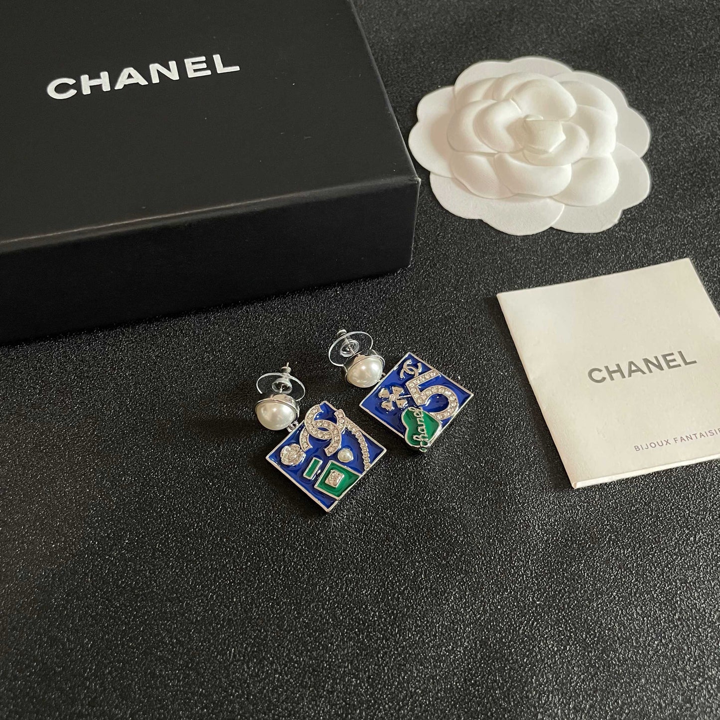 Double-C Emblem Statement Earrings in Polished Metal-Tone – Design 004 styled product view