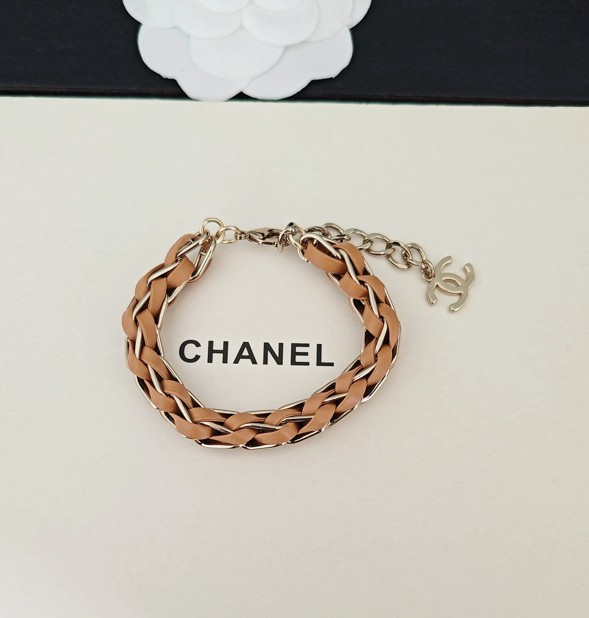 Signature Emblem Bracelet in Gold-Tone – Design 002 detail view
