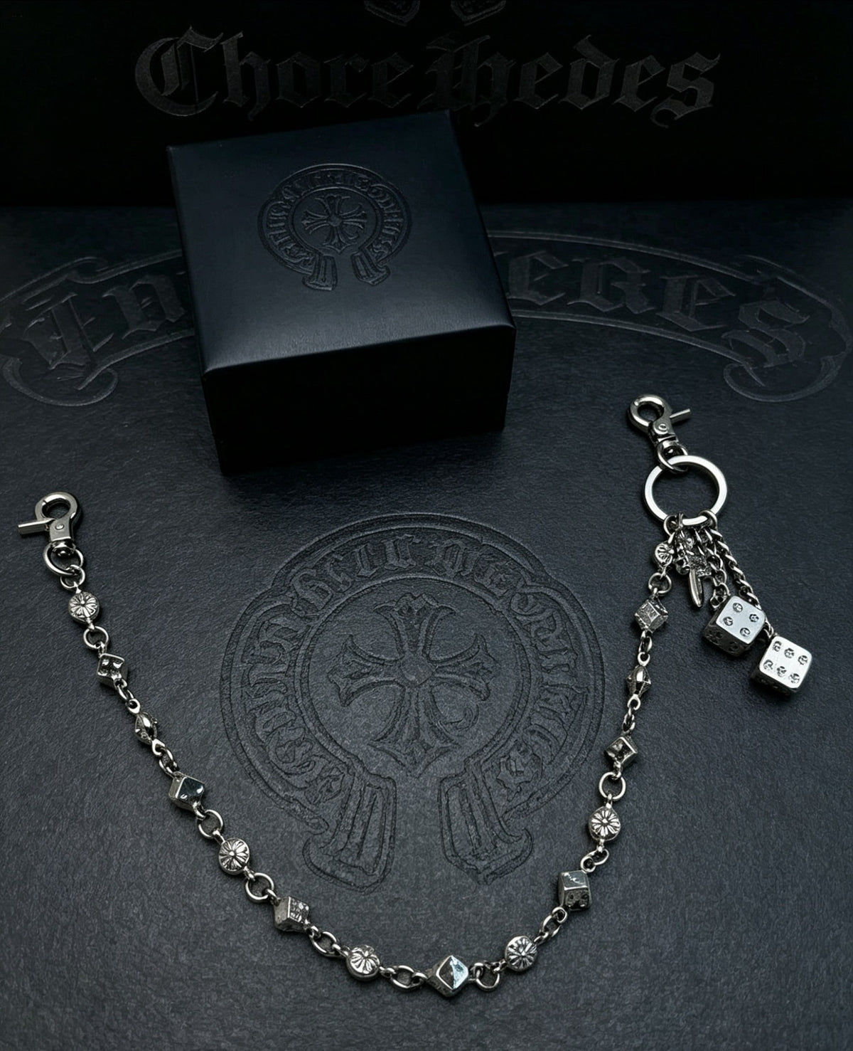 Floral Cross Multi-Use Chain Accessory – Dice Detail main product view