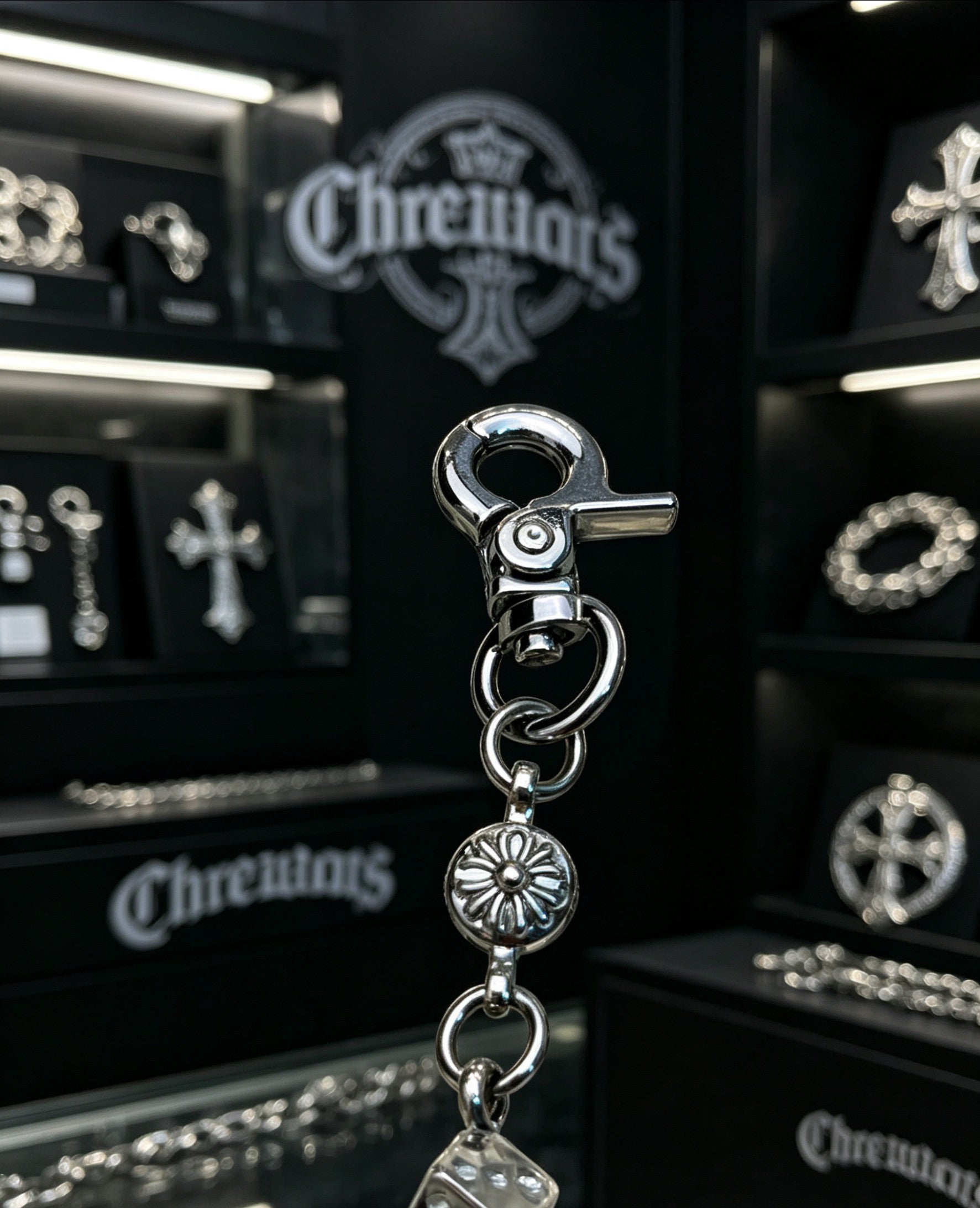 Signature Emblem Pendant Necklace in Polished Metal-Tone – Design 089 styled product view