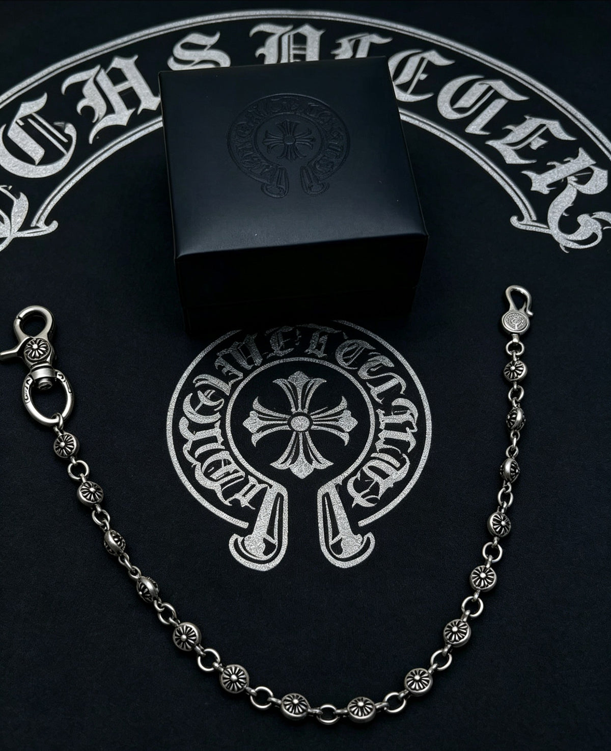 Floral Cross Multi-Use Chain Accessory – Design 06 front product view