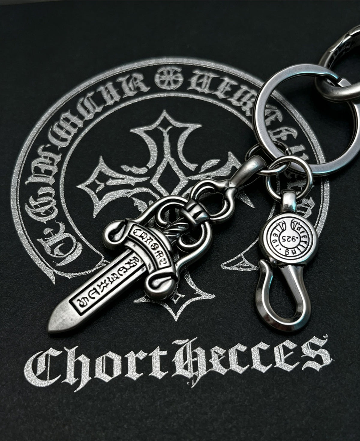 Dagger Multi-Use Chain Accessory – Dagger Detail – Design 05 close-up detail