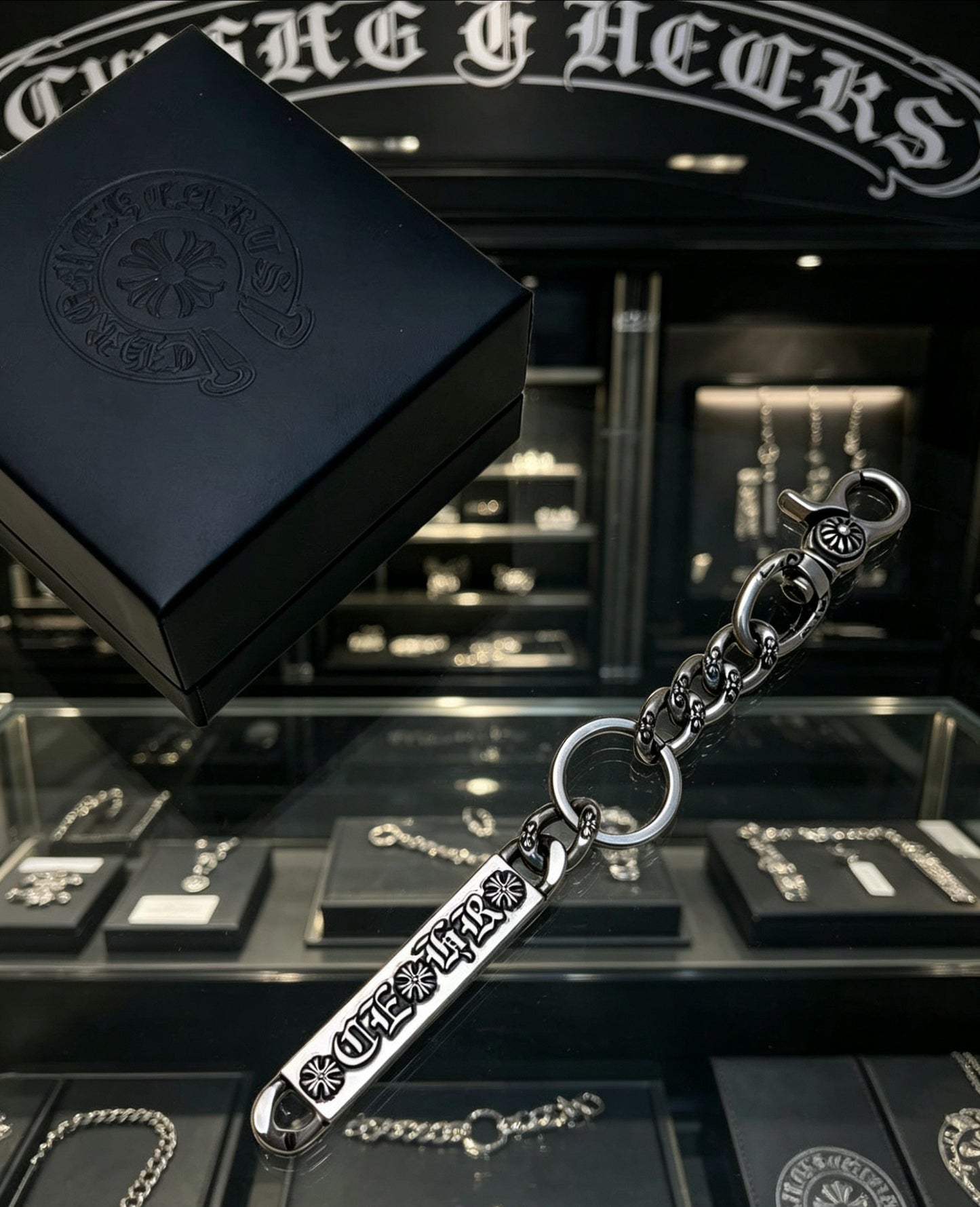 Floral Cross Multi-Use Chain Accessory – Design 02 close-up detail