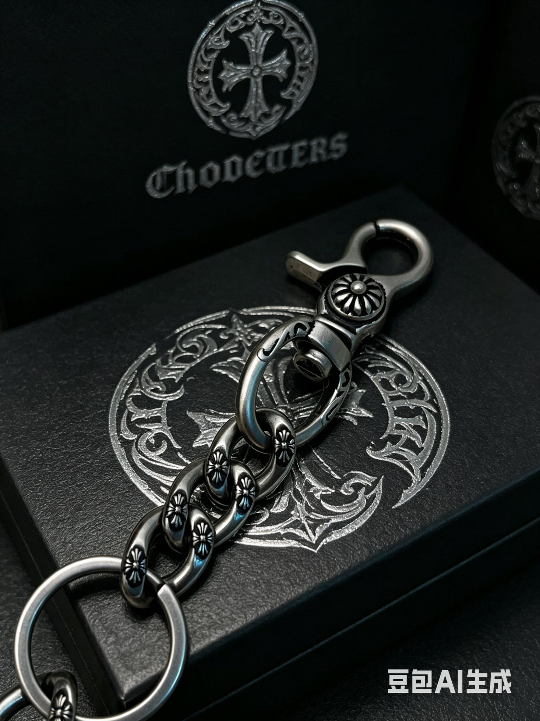Signature Emblem Jewelry Accessory in Polished Metal-Tone – Design 061 styled product view
