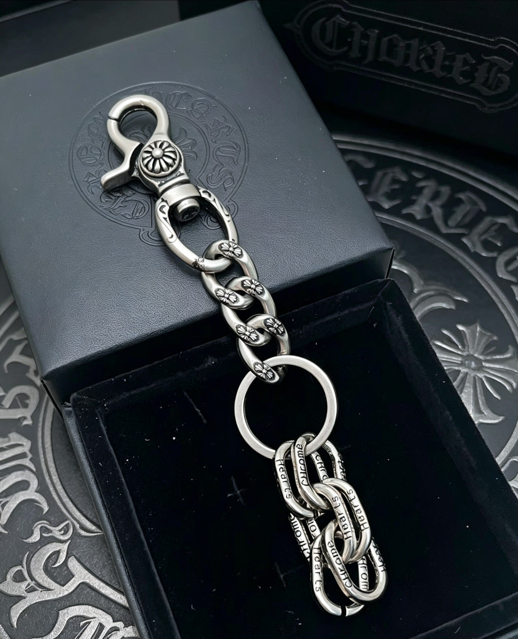 Floral Cross Multi-Use Chain Accessory – Design 01 front product view