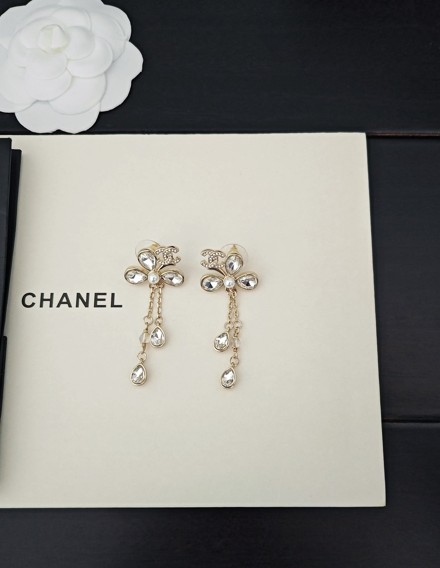 Signature Emblem Crystal-Accent Statement Earrings – Design 009 side detail