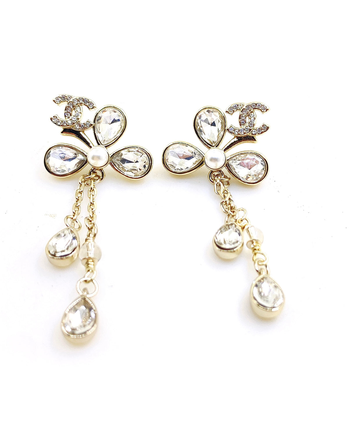 Signature Emblem Crystal-Accent Statement Earrings – Design 009 close-up detail