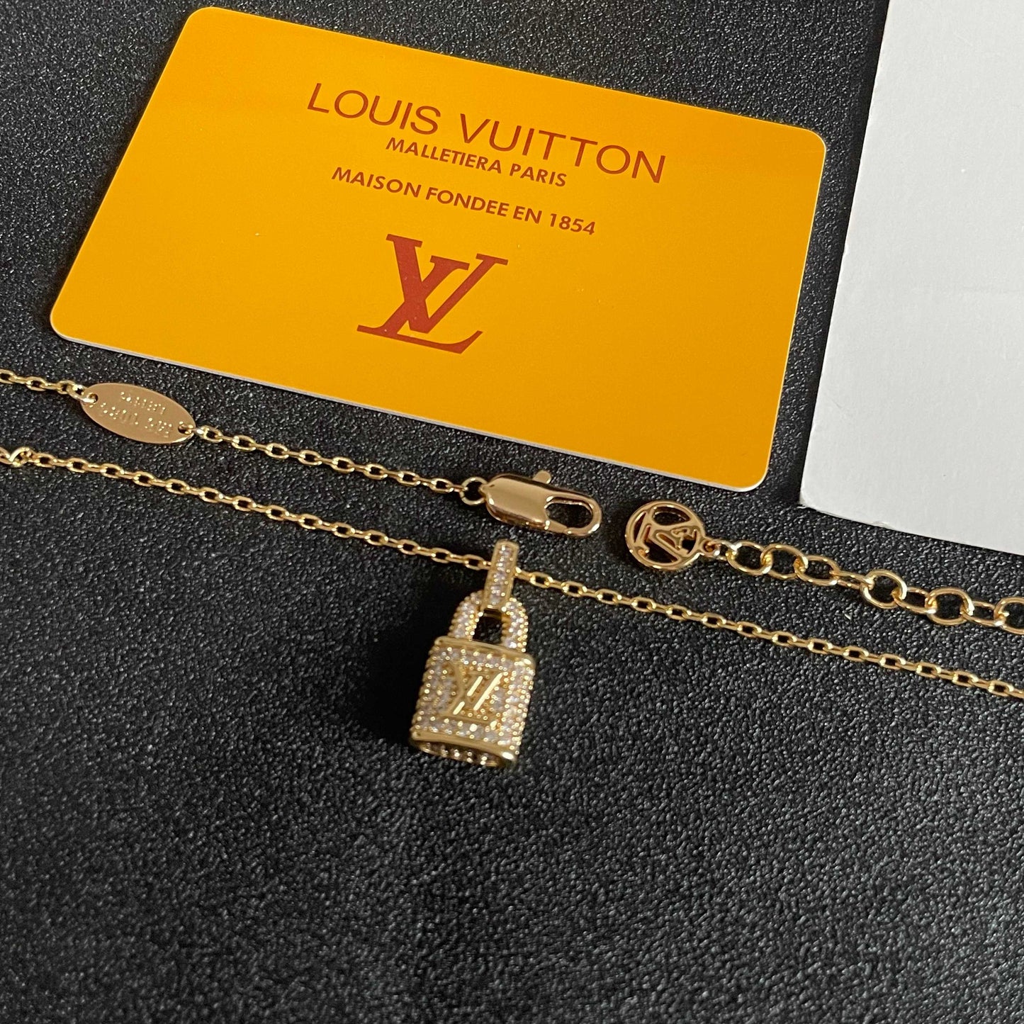 Geometric Emblem Pendant Necklace in Gold-Tone – Design 065 main product view