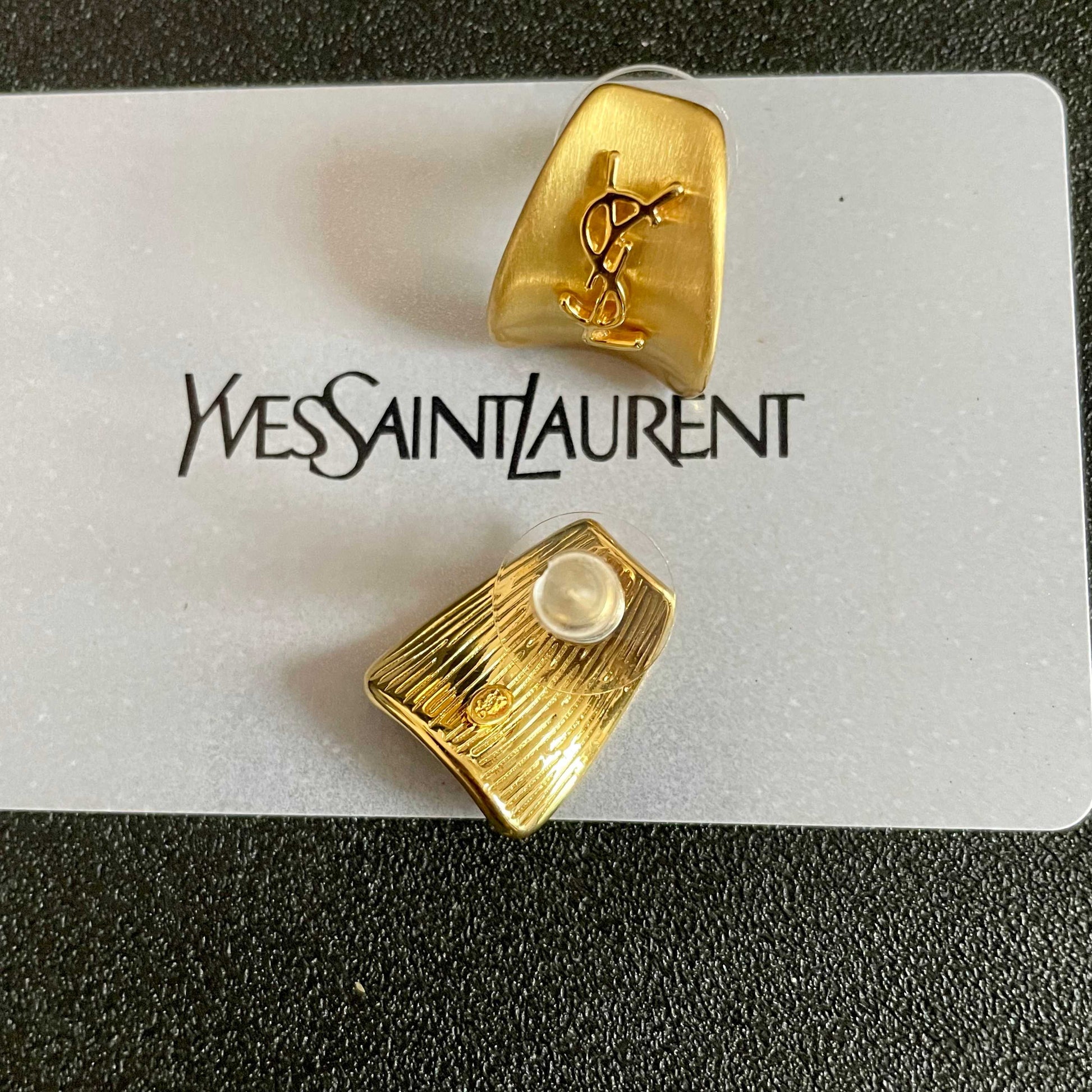 Signature Emblem Stud Earrings in Silver-Tone – Design 023 main product view