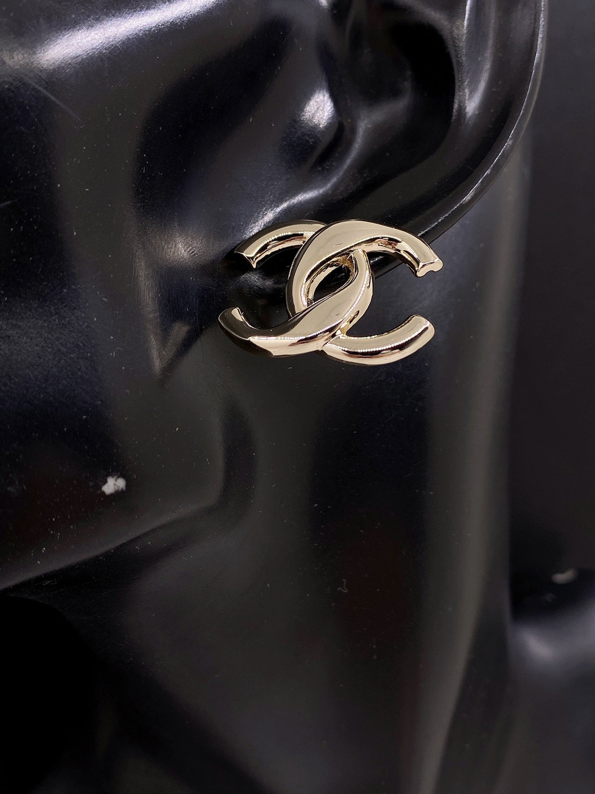 Signature Emblem Stud Earrings in Gold-Tone – Design 010 front product view