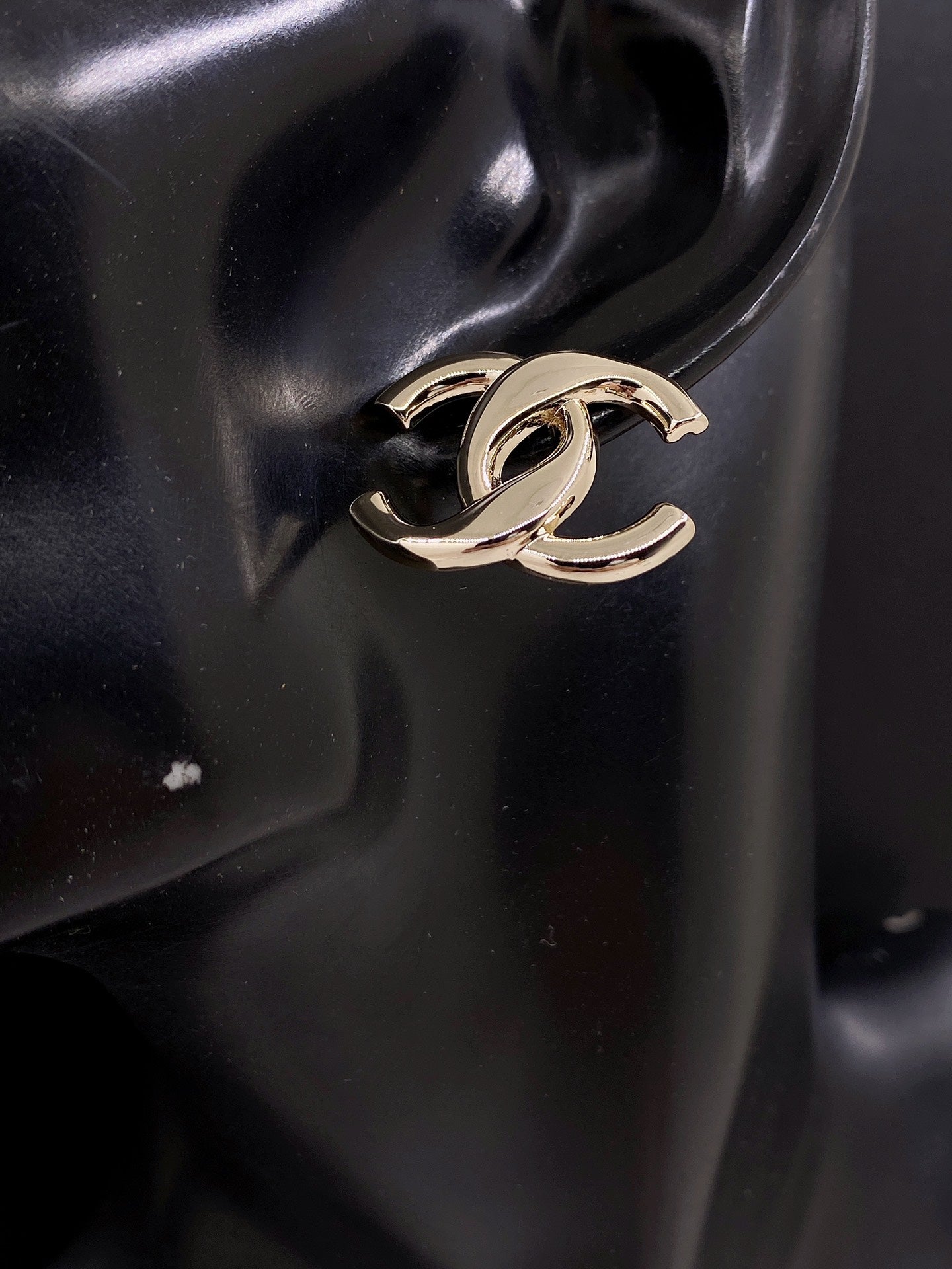 Signature Emblem Stud Earrings in Gold-Tone – Design 035 front product view