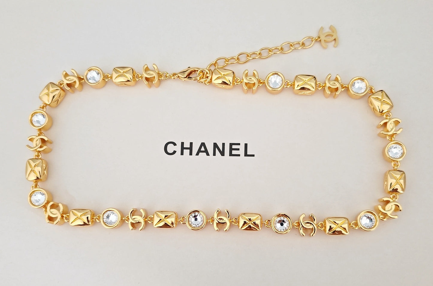 Square Crystal-Accent Pendant Necklace styled product view
