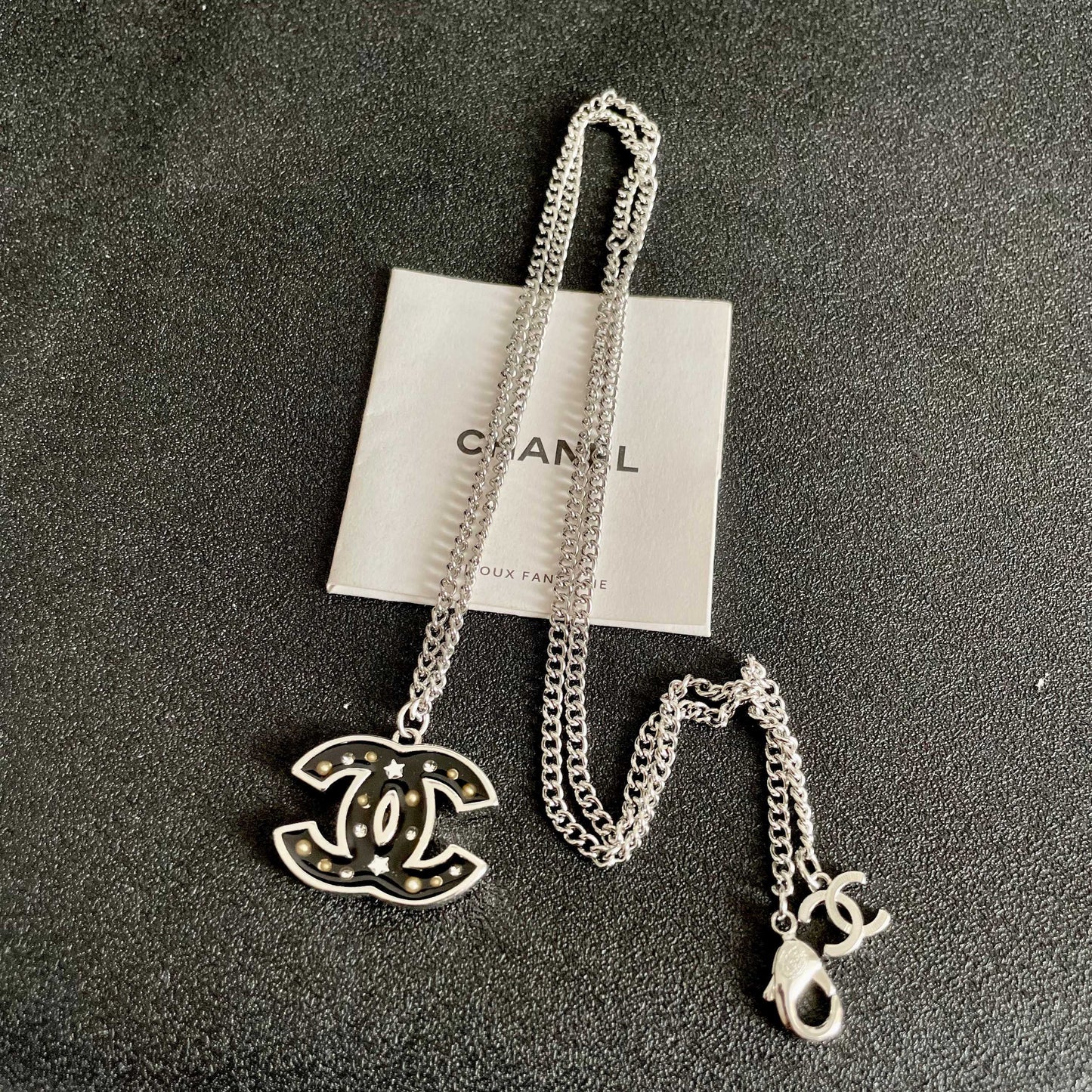 Signature Emblem Pendant Necklace in Polished Metal-Tone – Design 103 detail view