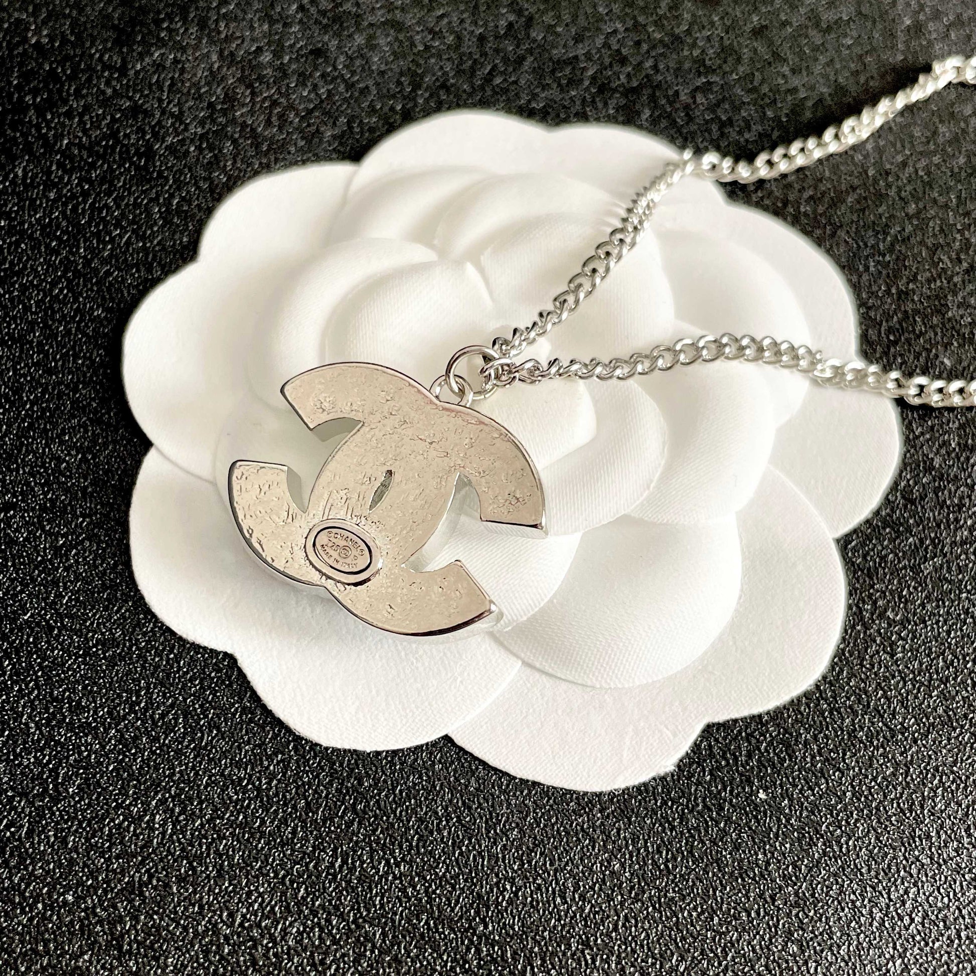 Signature Emblem Pendant Necklace in Polished Metal-Tone – Design 103 front product view