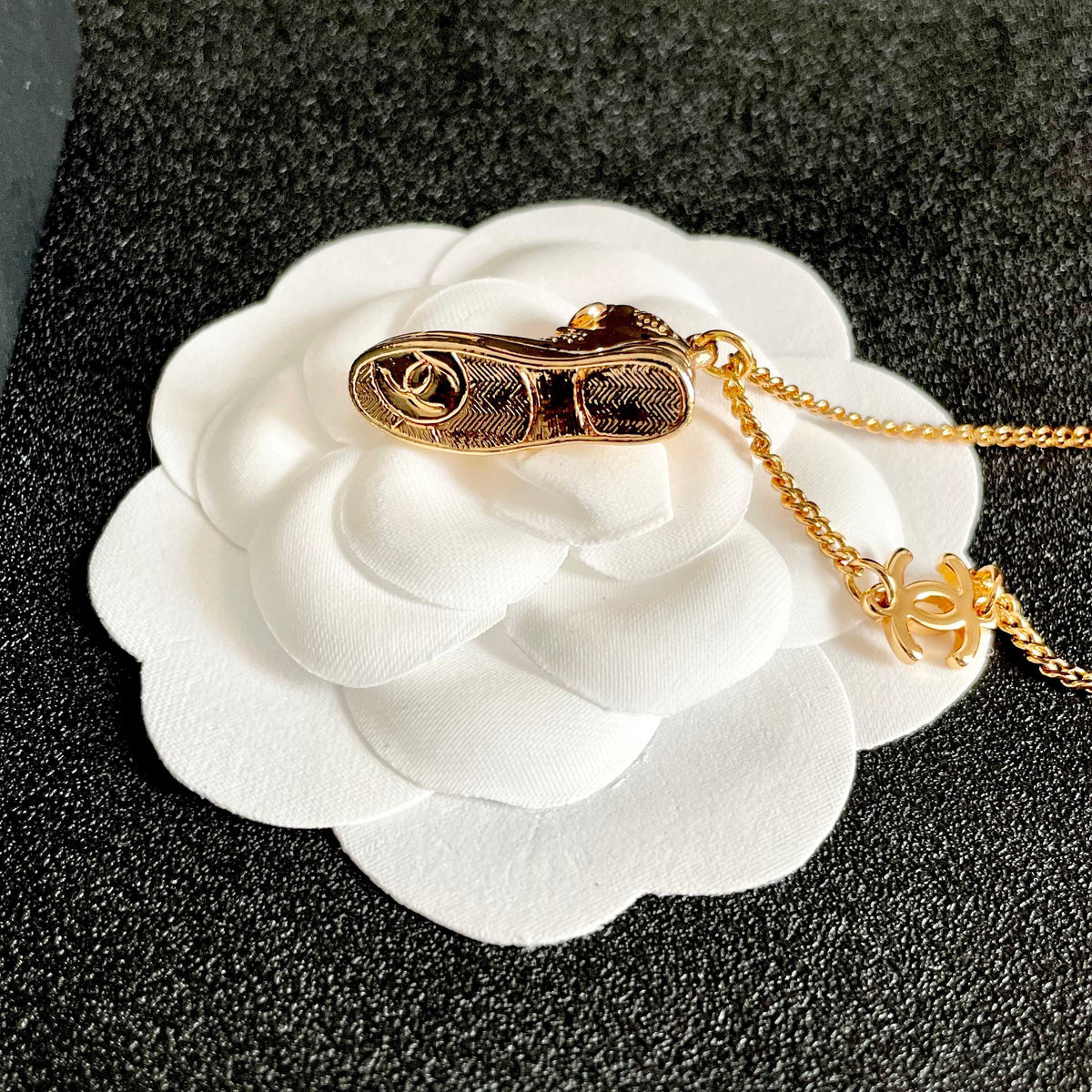 Signature Emblem Pendant Necklace in Polished Metal-Tone – Design 101 front product view
