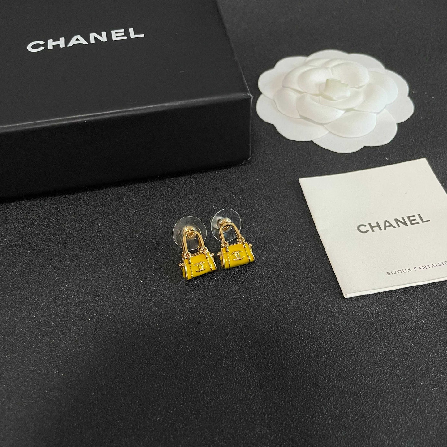 Signature Emblem Stud Earrings in Polished Metal-Tone – Design 102 styled product view