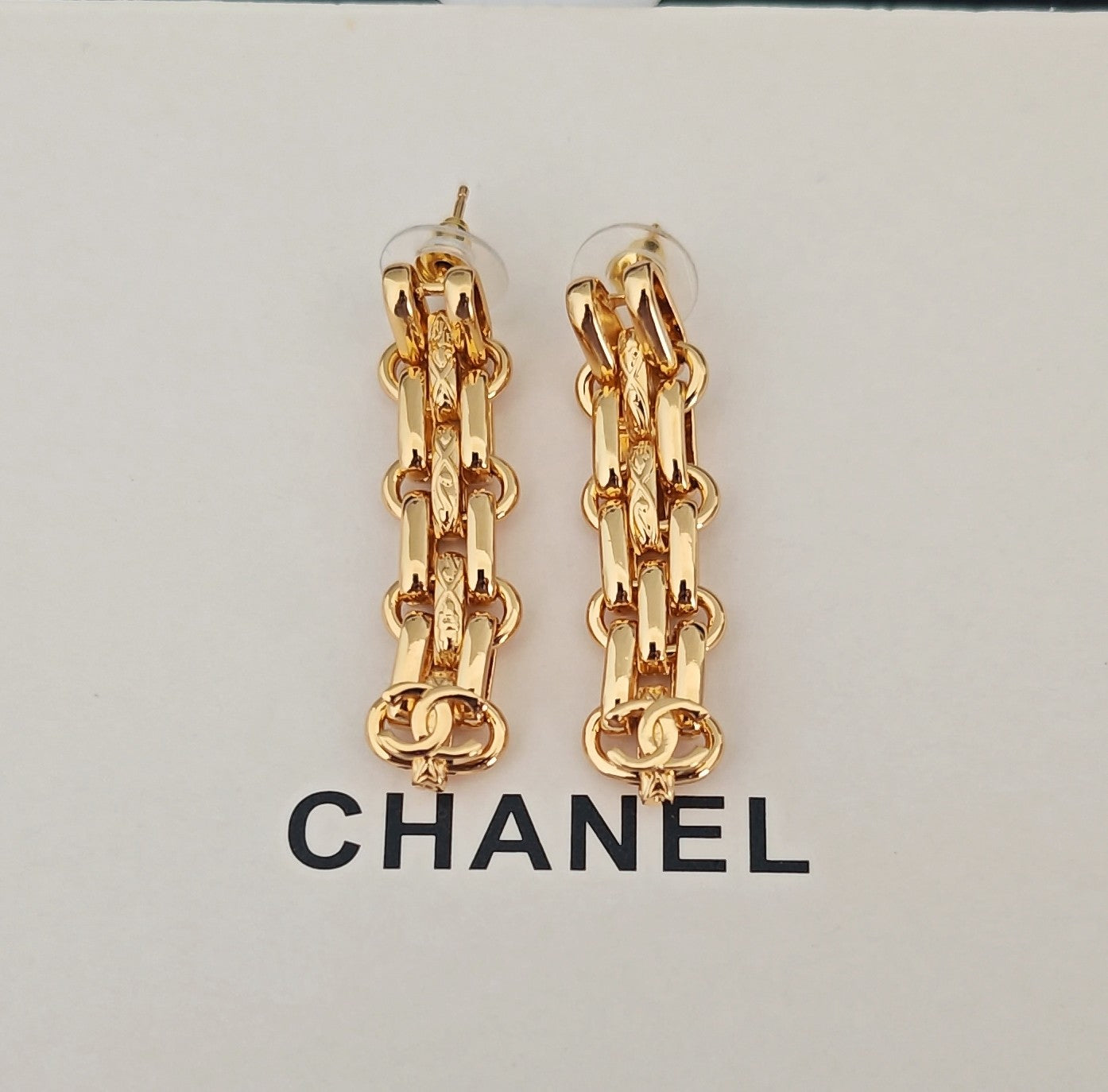 Signature Emblem Statement Earrings in Gold-Tone – Design 032 side detail