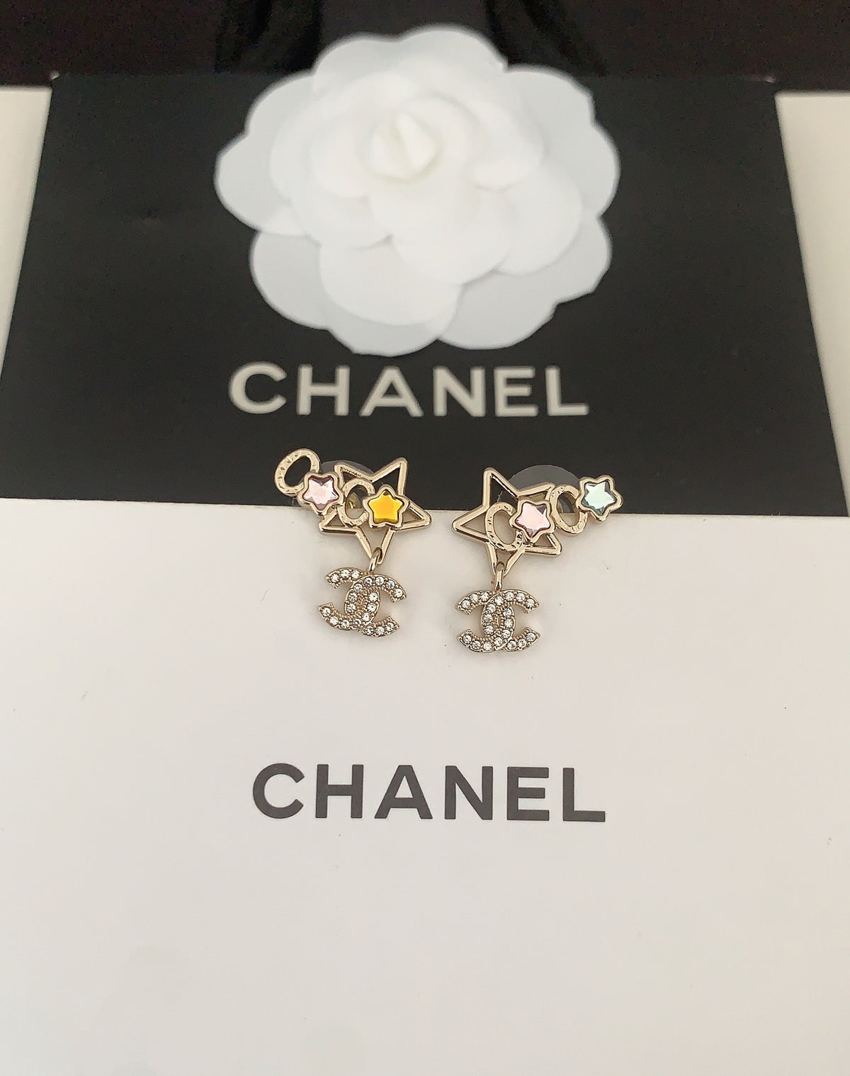 Signature Emblem Crystal-Accent Statement Earrings – Design 013 close-up detail