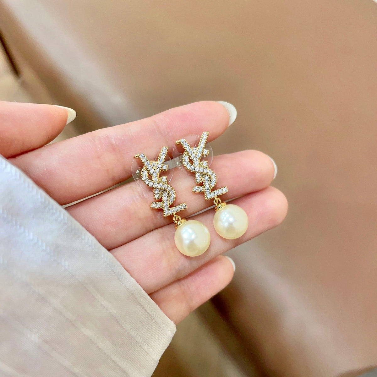 Signature Emblem Stud Earrings in Silver-Tone – Design 028 side detail