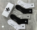 Descente Cotton Visible Branded Cuff Or Emblem Details No-Show Socks - 5-Pair Set