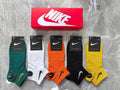 Nike Cotton Visible Branded Cuff Or Emblem Details No-Show Socks - 5-Pair Set