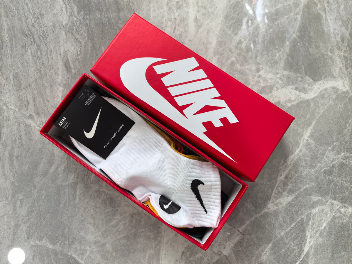 Nike Cotton Visible Branded Cuff Or Emblem Details No-Show Socks - 5-Pair Set