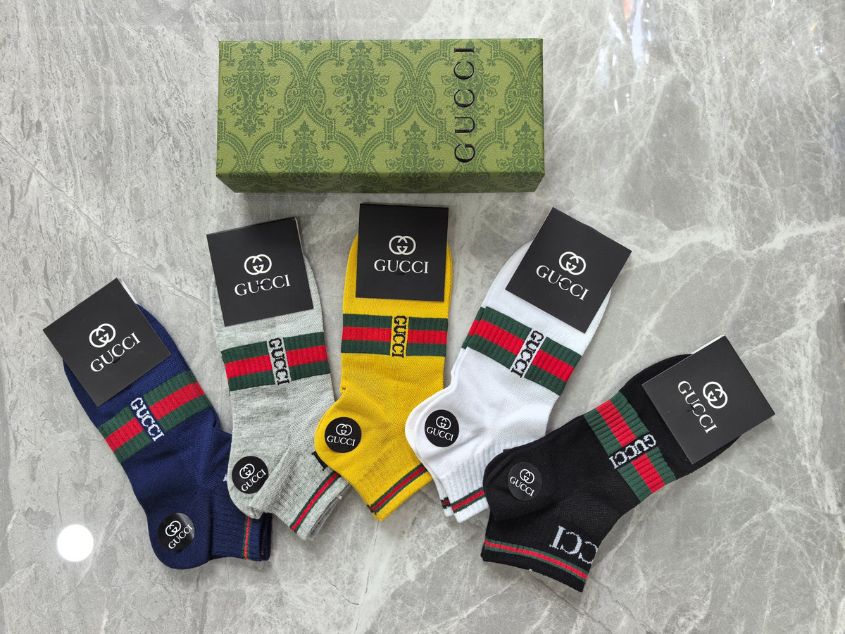 Gucci Red-And-Green Stripe Details Ankle Socks