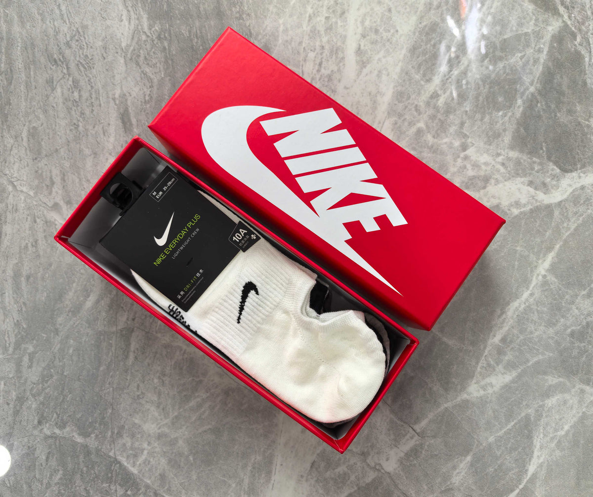 Nike Cotton Visible Colour, Cuff And Emblem Details No-Show Socks - 5-Pair Set