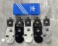 Adidas Cotton Visible Colour, Cuff And Emblem Details No-Show Socks - 5-Pair Set